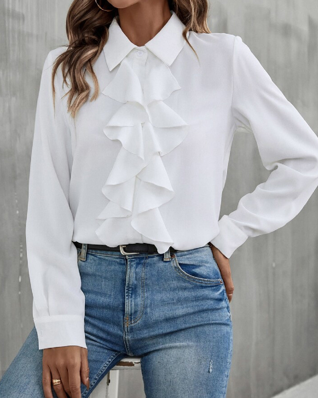 Camisa con volantes SHEIN