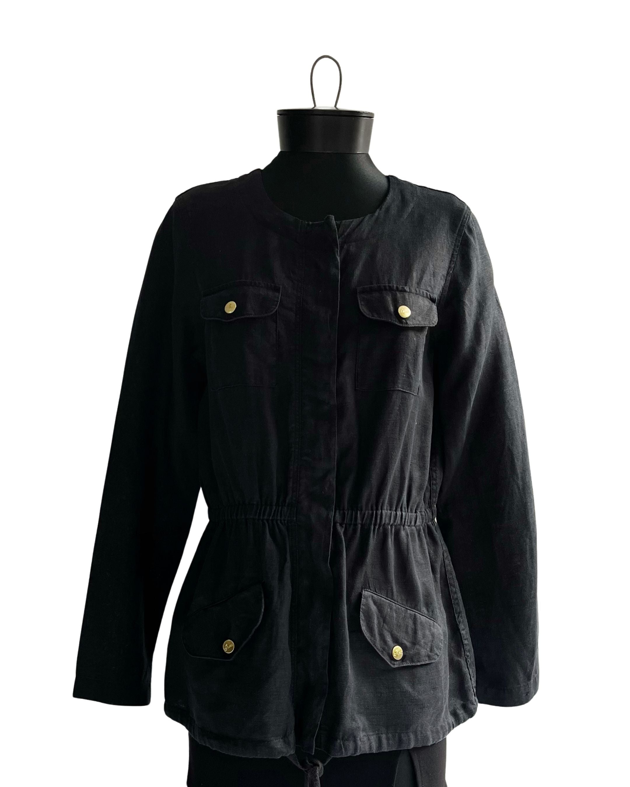 Chaqueta negra de lino Guess