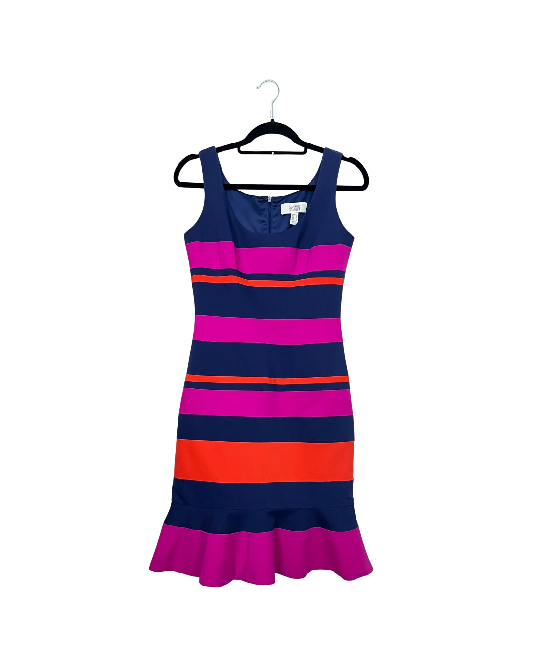 Vestido coctel de rayas Belle Badgley Mischka