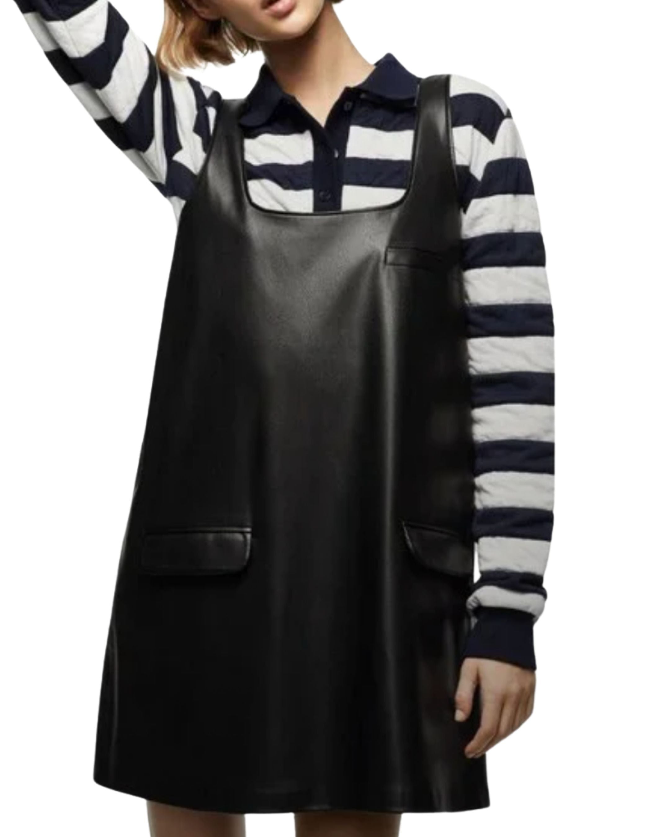 Vestido de cuero sintético Zara
