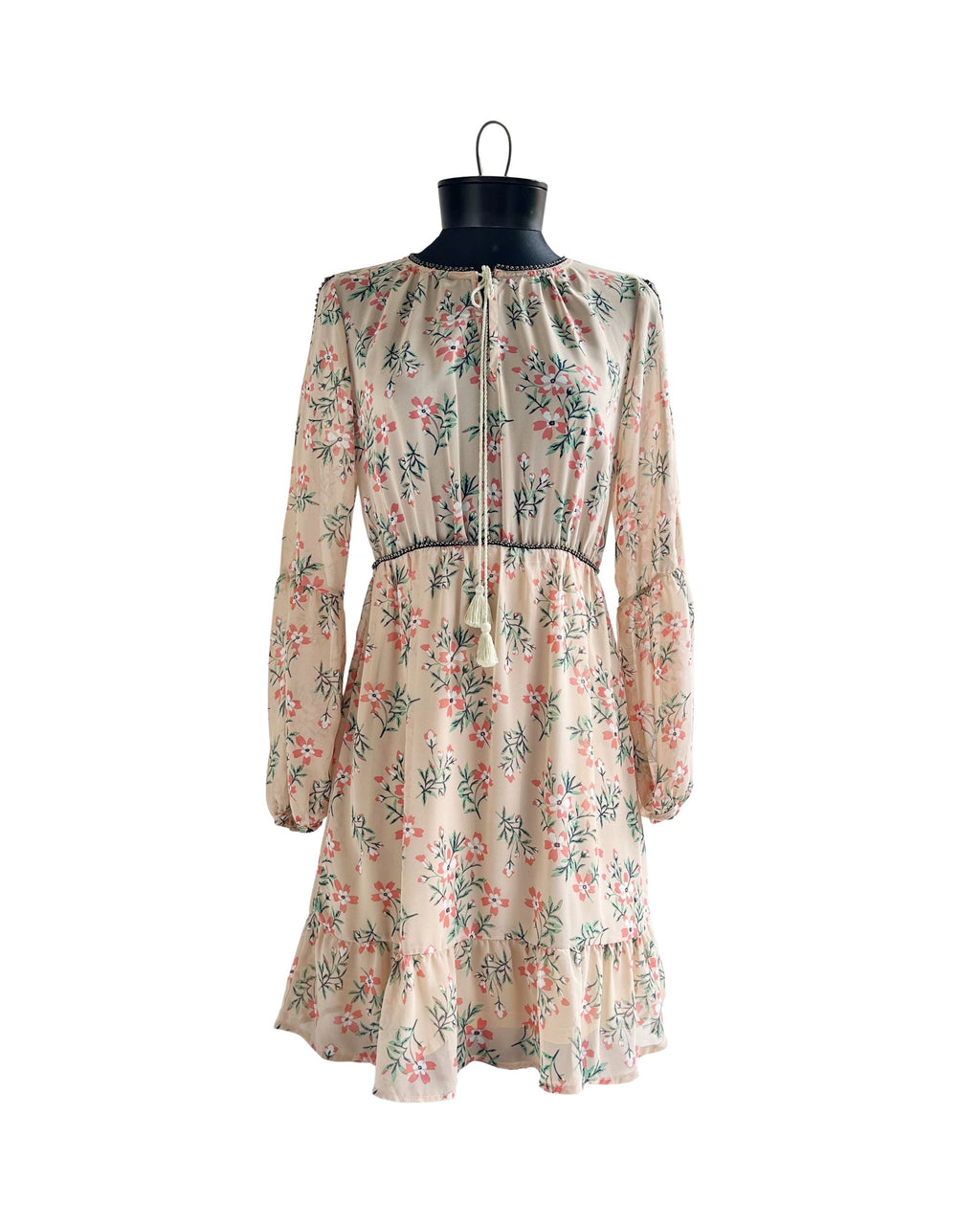 Vestido estampado con cuentas