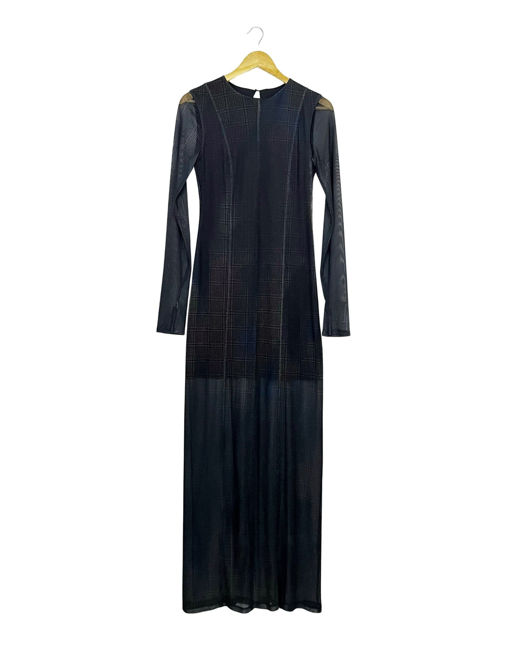 Maxi Dress mesh de cuadros Zara